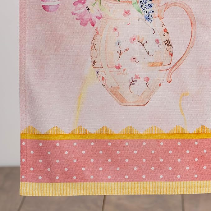 Maison d' Hermine Table Runner 100% Cotton Double Layer Table Runners 108 inches Long Decorative for Home Kitchen Dining Party Wedding Bridal Shower Spring Summer (Easter Zest, 14.50" x 108")
