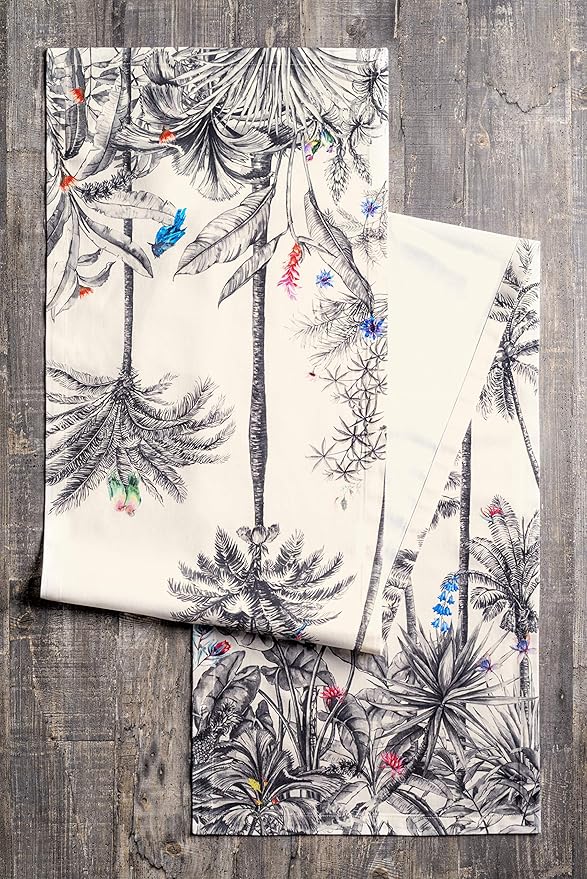 Maison d' Hermine Table Runner 100% Cotton Single Layer Table Runners 48 inches Long for Thanksgiving Christmas Decorations Home Kitchen Dining Party Wedding (Amazonia, 14.5" x 48")