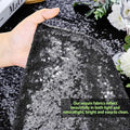 Sequin Tablecloth Black Table Cloth Rectangle Glitter, 60" X 102" – Black