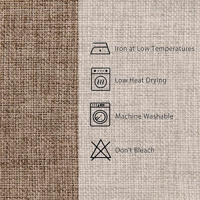 Tablecloths 2 Pack, Khaki Faux Linen, 70 x 140 Inch Rectangle