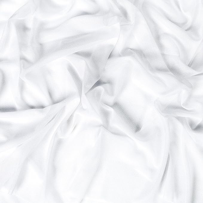 Fabric Panel: White Sheer Chiffon, 30 In x 40 Ft Wedding Drape