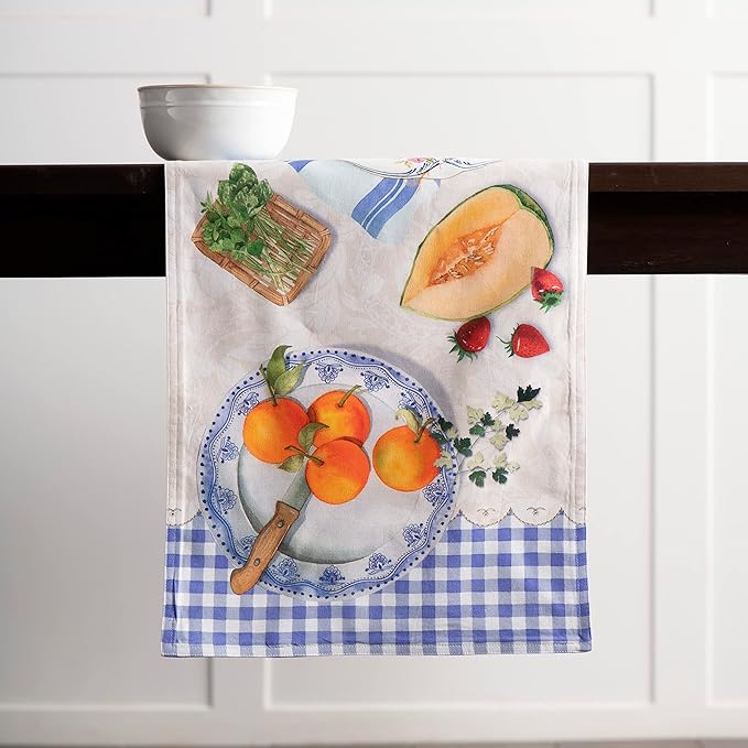 Maison d' Hermine Table Runner 100% Cotton Double Layer Table Runners 72 inches Long Decorative for Home Kitchen Dining Party Baby Shower Wedding Bridal Shower Spring Summer (Gourmand, 14.50" x 72")