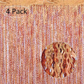 3.3x6.6ft Wavy Foil Fringe Backdrop Curtains -Tinsel, 4 Pack – Orange