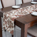 Coral Brown Tropical Leaf Table Runner for Home Decor (13X72 Inches)
