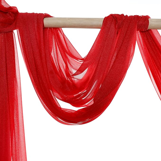 Fabric Panels, Red Sheer Chiffon, 3 Pack, 30 in x 20 ft