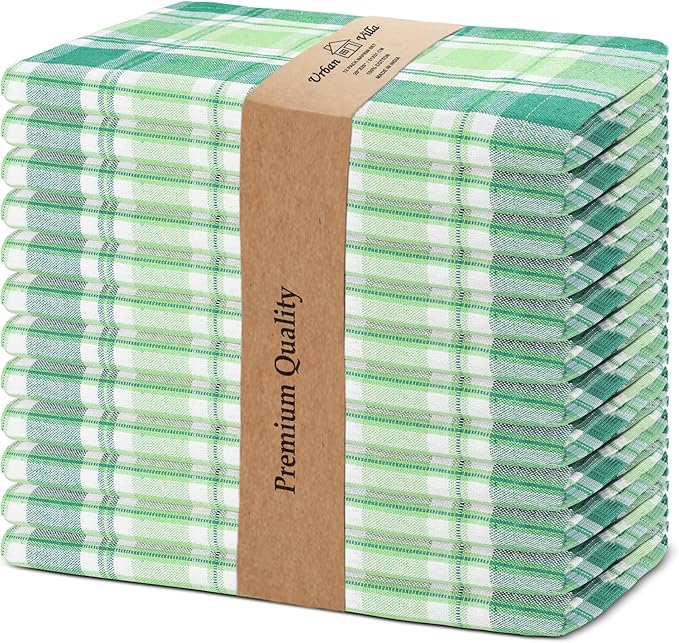 Cloth Napkins, 20x20 Inch Square 100% Cotton, Saint Patrick Plaid