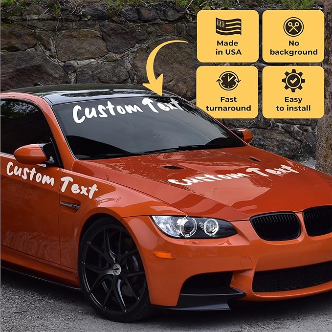 Custom Decals for Cars - Personalized Vinyl Lettering Decal - Custom Vinyl Lettering for Car - Waterproof Personalized Decal Stickers - Car Lettering