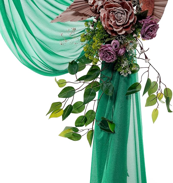 Fabric Panels: 4 Pack Emerald Sheer Chiffon, 30 In x 20 Ft