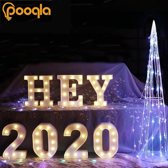 Pooqla LED Marquee Letter Lights Sign, Light Up Alphabet Letter for Home Party Wedding Decoration X