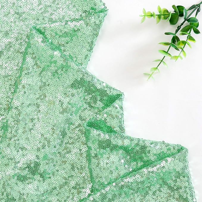 Eternal Beauty 5PCS-12X108 Mint Green Sequin Table Runner for Wedding, Decorations for Birthday Parties, Banquets, Graduations,Christmas