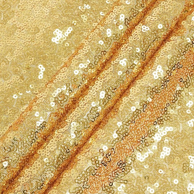 Eternal Beauty Gold Sequin Backdrop, 4x7 Ft Glitter Background Curtains for Shimmer Photography Party Wedding Birthday Back Drop Decor