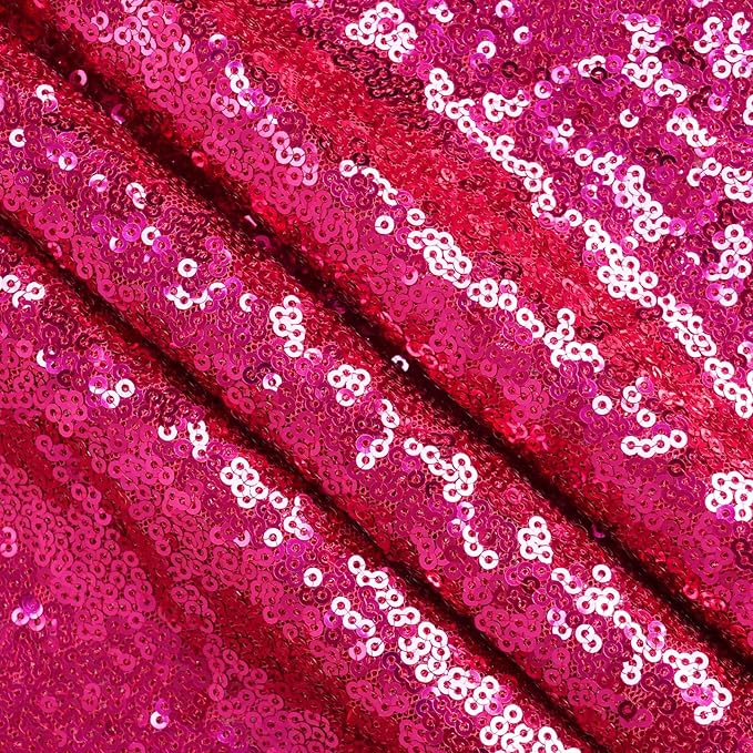 Eternal Beauty Hot Pink Sequin Backdrop, 10x10 Ft Glitter Background Curtains for Shimmer Photography Party Wedding Birthday Back Drop Decor