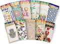 Decorative Matches Box -4-Inch Long Matches for Candles with Strike - Wooden Colorful Candle Sticks with Rainbow Tips - 50 Pc Match Sticks - Matchbox Designs of Your Choice (4 Unique Box Designs)