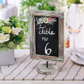 Set of 3 Tabletop Chalkboard Sign with Torched Wood Frame and Round