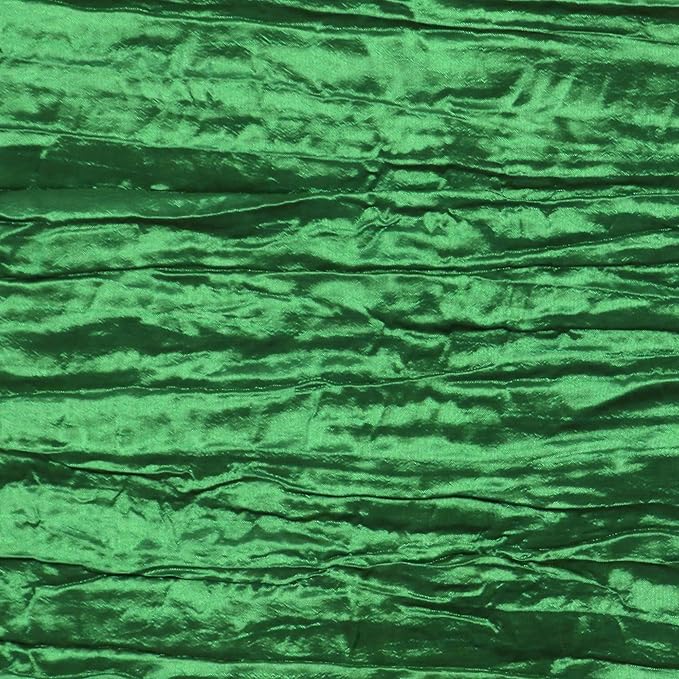YOUR CHAIR COVERS - 90 x 156 inch Rectangular Crinkle Taffeta Tablecloth - Hunter Green, Rectangle Table Linens for 8 ft Rectangular Tables, Wedding Crushed Table Cloth
