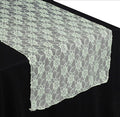 MDS Pack of 10 Wedding 12 x 108 inches Lace Table Runner for Wedding, Decorations for Birthday Parties, Banquets, Graduations, Engagements, and Runners fit Rectangle, Round Table- Ivory