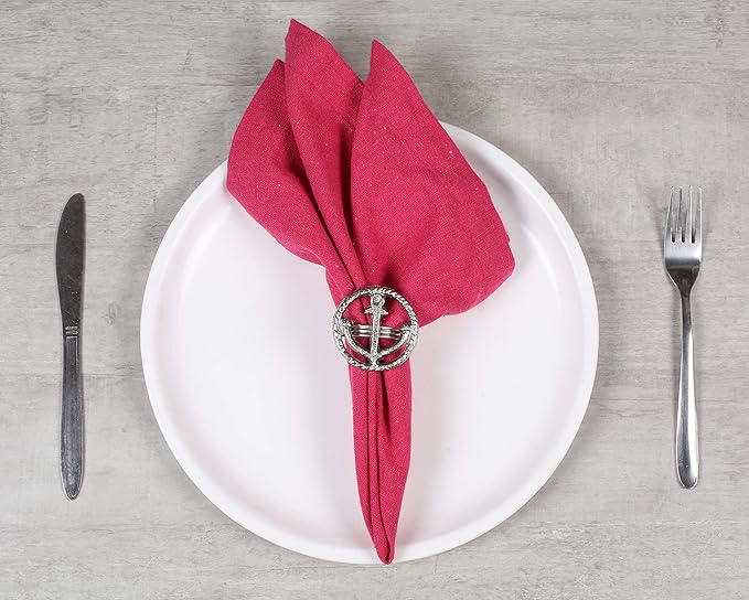Napkin Rings Set of 12 in Antique Silver Aluminum