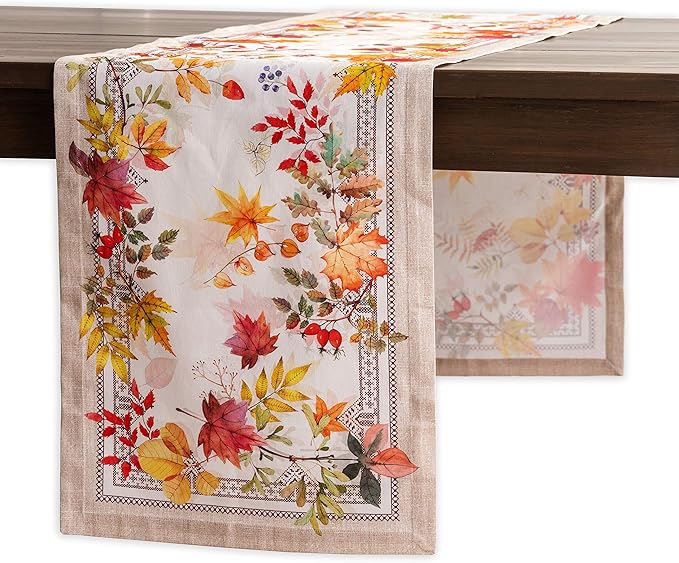 Maison d' Hermine Table Runner 100% Cotton Single Layer Table Runners 90 inches Long for Thanksgiving Christmas Decorations Home Kitchen Dining Party Wedding (Amarante, 14.5" x 90")
