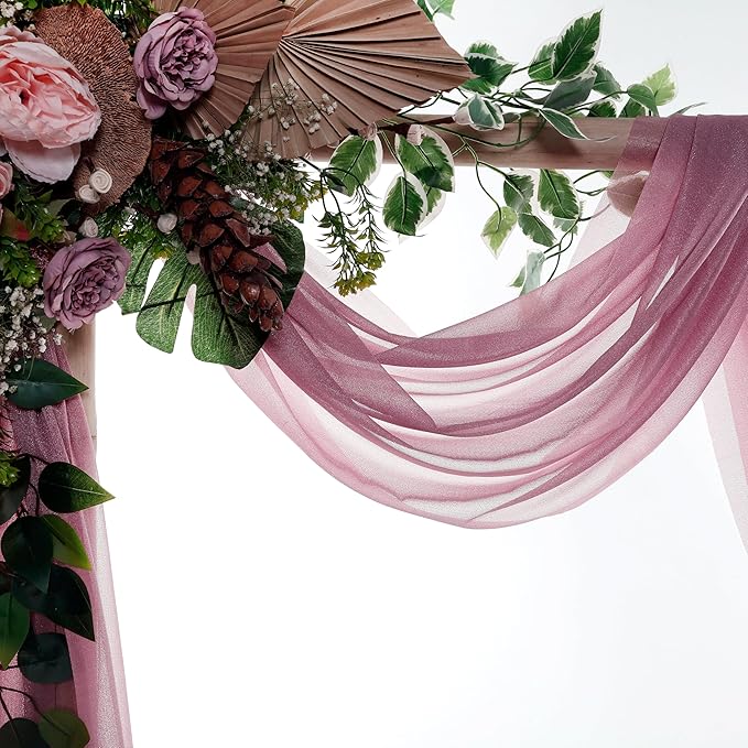 Backdrop Fabric Panels, Sheer Mauve Chiffon, 2 Pack 30 x 100 ft