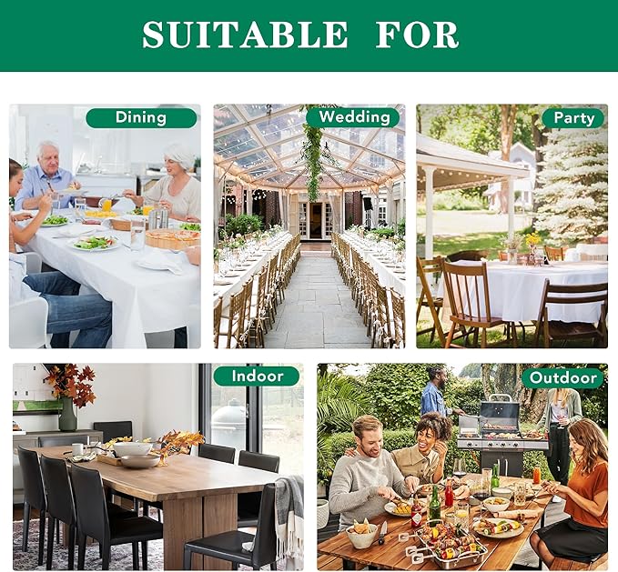 Biscaynebay Textured Fabric Tablecloths 60x84 Inches Rectangular, Navy Water Resistant Tablecloths for Dining, Kitchen, Wedding and Parties etc. Machine Washable