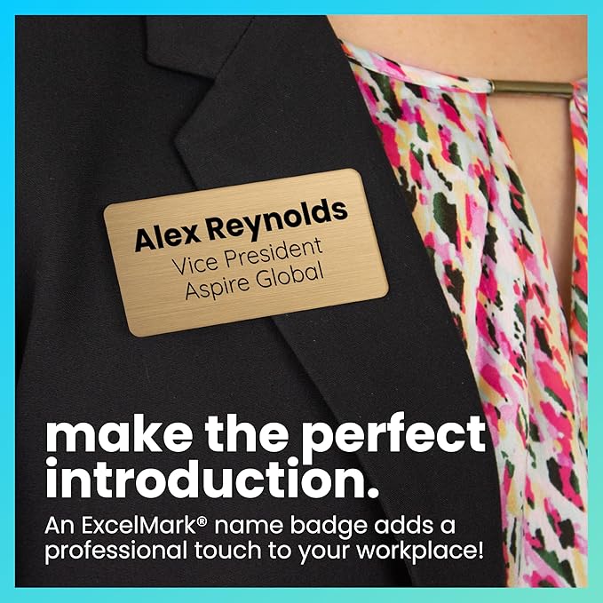ExcelMark Custom Name Tag - Engraved Name Badge with Pin or Magnetic Backing, 16 Colors, 6 Fonts, and 2 Sizes to Choose from (White w/Red Letters, 1"x 3")