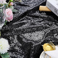 Party Decorations Sequin Tablecloth: Glitter Overlay, 90x90 Inch – Black