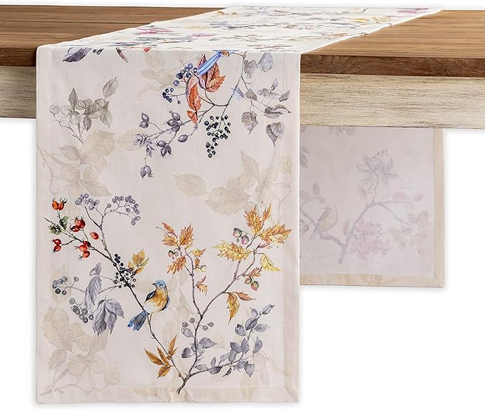 Maison d' Hermine Table Runner 100% Cotton Single Layer Table Runners 48 inches Long for Thanksgiving Christmas Decorations Home Kitchen Dining Party Wedding (Equinoxe - Beige, 14.5" x 48")