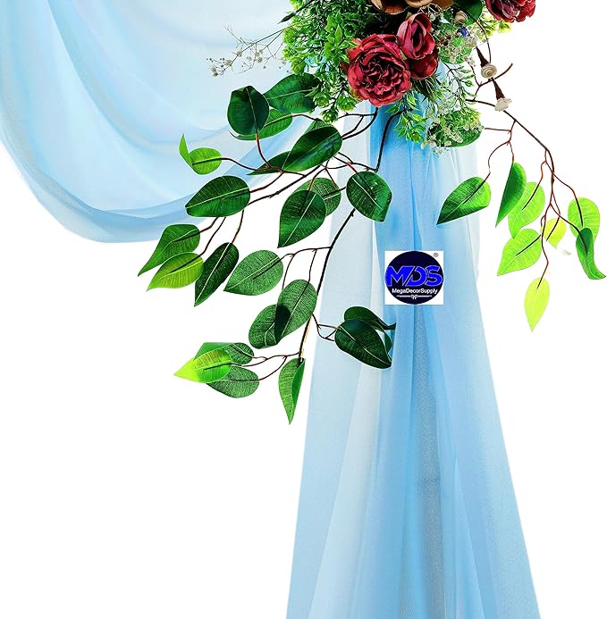 MDS Halloween Chiffon Draping Fabric - 2 Panel, 30" Wide x 30ft Long - Sheer Spooky Arbor & Canopy Drapery for Haunted House Backdrops, Party Ceilings, DIY Costumes & Themed Events - Turquoise