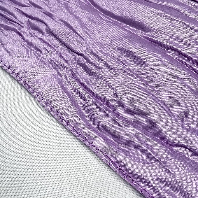 YOUR CHAIR COVERS - 90 x 156 inch Rectangular Crinkle Taffeta Tablecloth - Lavender, Rectangle Table Linens for 8 ft Rectangular Tables, Wedding Crushed Table Cloth