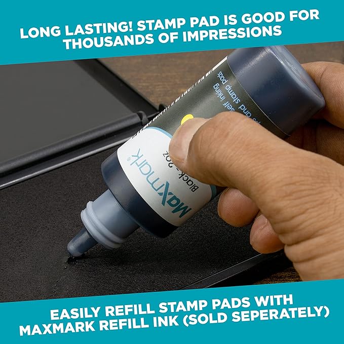 MaxMark Large Premium Purple Ink Stamp Pad - 3.5" x 6.25" - Quality Felt Pad