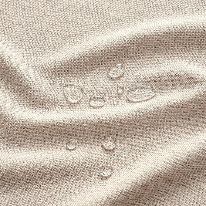 MIULEE Ivory Linen Tablecloth 60x84 Inch Rectangle Table Cloth Waterproof,Stain Resistant & Wrinkle Resistant for Dining Party Wedding