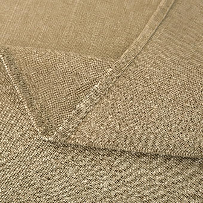 NLMUVW Tan Linen Tablecloth 84 Inch Rectangle, Textured Table Cloth Farmhouse Water Resistant Decorative Table Cover for Dining Kitchen, 54 x 84 Inch