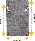 50 Burlap Bags with Drawstring – Gray