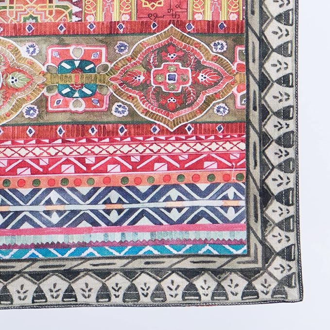 Maison d' Hermine Table Runner 100% Cotton Double Layer Table Runners 108 inches Long for Thanksgiving Christmas Decorations Home Kitchen Dining Party Wedding (Ispahan, 14.5" x 108")
