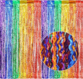 Rainbow Foil Curtains, 3 Pack, 3.3x6.6ft Metallic Streamers Tinsel