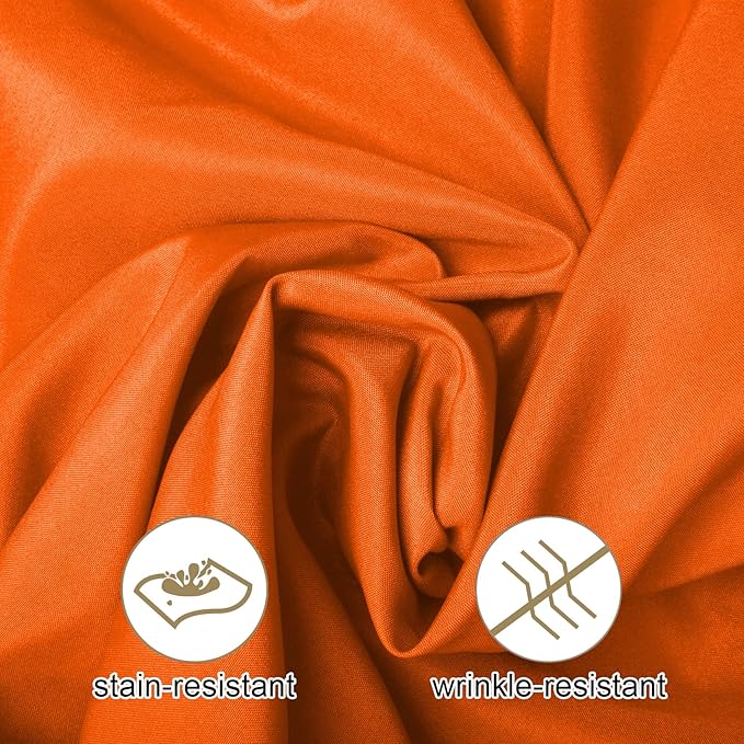 Ascoza 2pack 60x120 Inch Orange Rectangular Tablecloth 6 Feet Table Cloth in Polyester Fabric for Wedding/Banquet/Restaurant/Parties