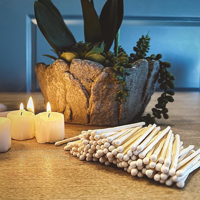 Thankful Greetings 2" Choose Your Colors Safety Matches | Set of 200+ Bulk Artisan Matchsticks with Striker Stickers Select 2 Colors - 100+ of Each | Custom for Your Home Decor, Gifts, & Events