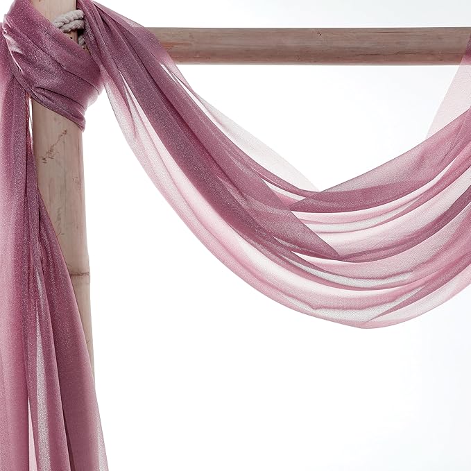 Backdrop Fabric Panels, Sheer Mauve Chiffon, 2 Pack 30 x 100 ft