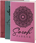Personal Leather Journal Notebooks | 12 Design, 9 Color - Pink | Journal for Women, Men - Custom Notebook to Write in - Diary for Girls, Women - Personalized Gift Idea for Girl, Boy, Mom and Dad