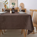 NLMUVW Brown Linen Tablecloth Rectangle, Chocolate Table Cloth Farmhouse Rectangular Table Cover for Kitchen Dining Coffee, 54 x 84 Inch
