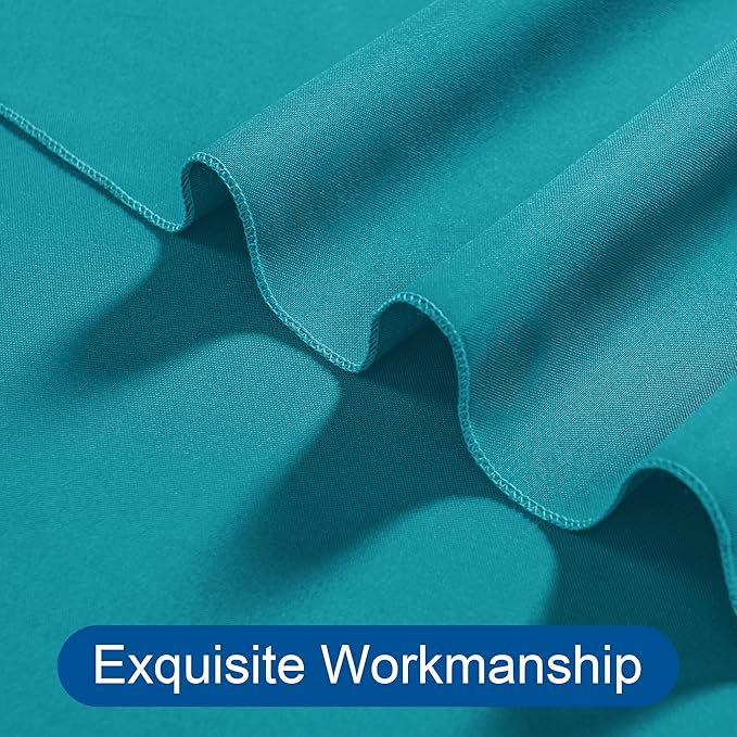 DWCN 10x10 FT Turquoise Backdrop Curtains for Parties, Photography Backdrop Drapes with Rod Pockets for Wedding Decorations Stage Birthday Family Gatherings, 2 Panels 5ft x 10ft