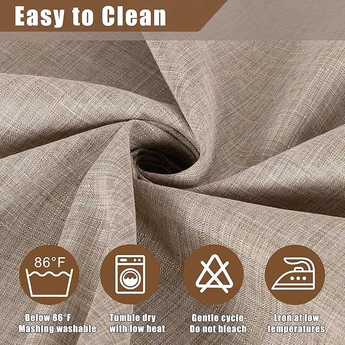 Fitable Faux Linen Round Tablecloths 60 Inches - 6 Pack Neutral Table Clothes Faux Burlap Table Covers for Kitchen, Dining Room, Party, Farmhouse, Outdoor (Great for 20"-48" Round Tables, Nature)