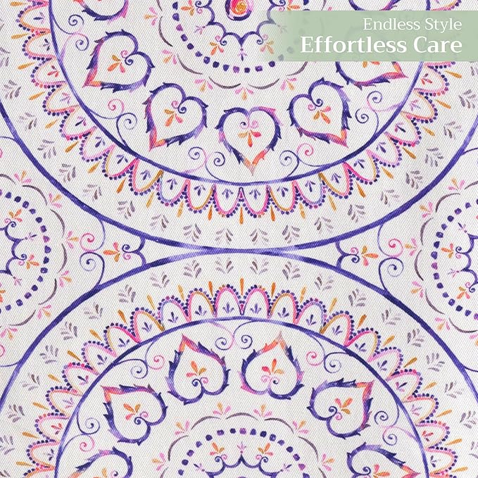 Maison d' Hermine Table Runner 100% Cotton Double Layer Table Runners 72 inches Long Decorative for Home Kitchen Dining Party Baby Shower Wedding Bridal Shower Spring Summer (Mandala, 14.50" x 72")