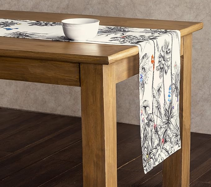 Maison d' Hermine Table Runner 100% Cotton Single Layer Table Runners 48 inches Long for Thanksgiving Christmas Decorations Home Kitchen Dining Party Wedding (Amazonia, 14.5" x 48")