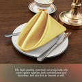 Gold Satin Napkins, 60 Pieces – Yellow, 20x20 Inches Cloth Napkins