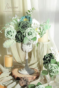 Artificial Flowers Real Looking & Emerald Green Foam, 25pcs – Sage Green