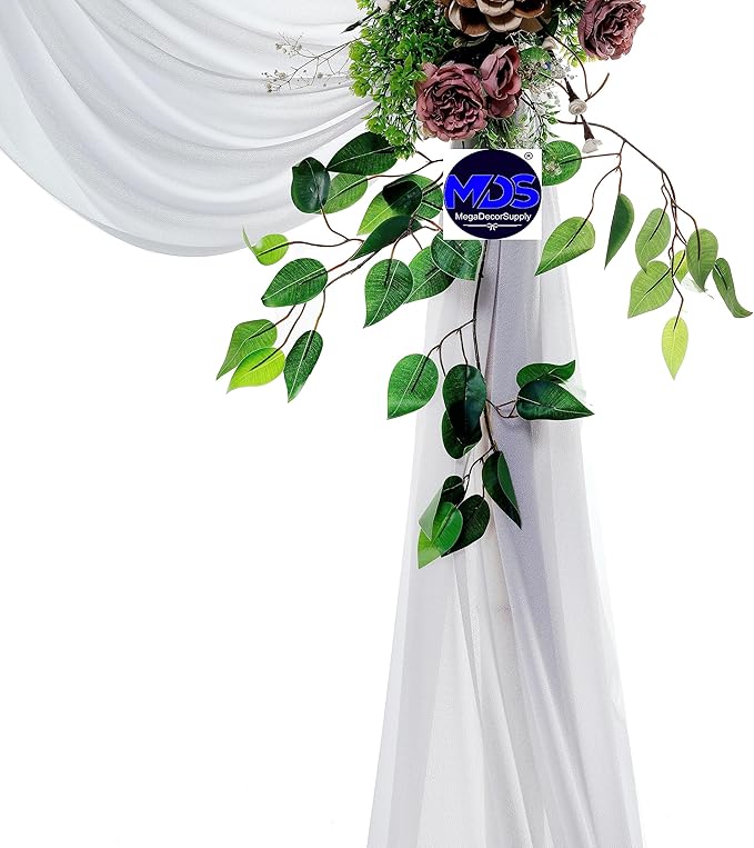 MDS Halloween Chiffon Draping Fabric - 2 Panel, 30" Wide x 40ft Long - Sheer Spooky Arbor & Canopy Drapery for Haunted House Backdrops, Party Ceilings, DIY Costumes & Themed Events - Cool Gray