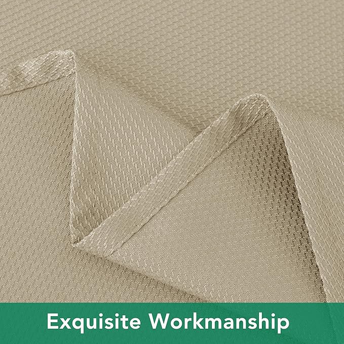 Biscaynebay Textured Fabric Round Tablecloths 108", Natural Water Resistant Table Cloth Circle Folding Table Covers Linen for Dining, Kitchen, Wedding, Parties etc. Machine Washable