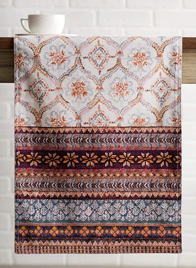 Maison d' Hermine Table Runner 100% Cotton Double Layer Table Runners 108 inches Long for Thanksgiving Christmas Decorations Home Kitchen Dining Party Wedding (Fair Isle, 14.5" x 108")