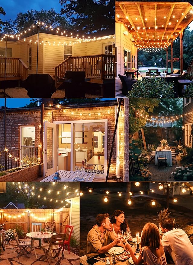 String Lights, 150 FT Warm White G40 Outdoor Patio Lights